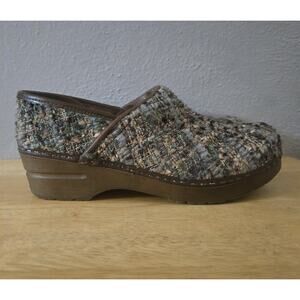 Sanita Danish Clogs Womens Size EU 38 US 7.5 Multicolor Tweed Comfort Shoes